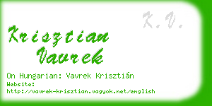 krisztian vavrek business card